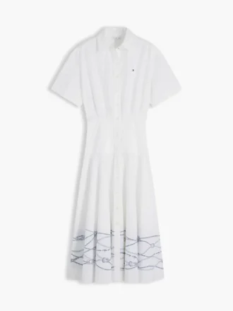 Kortärmad poplin-skjortklänning Kortärmad poplin-skjortklänning