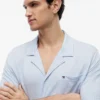 Kortärmad pyjamas skjorta i seersucker Kortärmad pyjamas skjorta i seersucker
