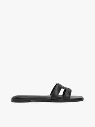 Lädersandal med TH Monogram