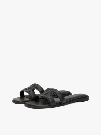 Lädersandal med TH Monogram