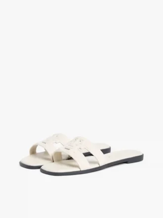 Lädersandal med TH Monogram