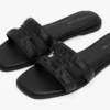 Lädersandal med TH Monogram