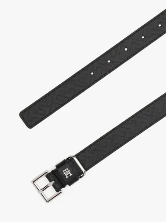 Läderskärp med monogram över hela ytan