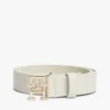 Läderskärp med monogramspänne