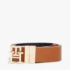 Läderskärp med monogramspänne som kan vändas Läderskärp med monogramspänne som kan vändas