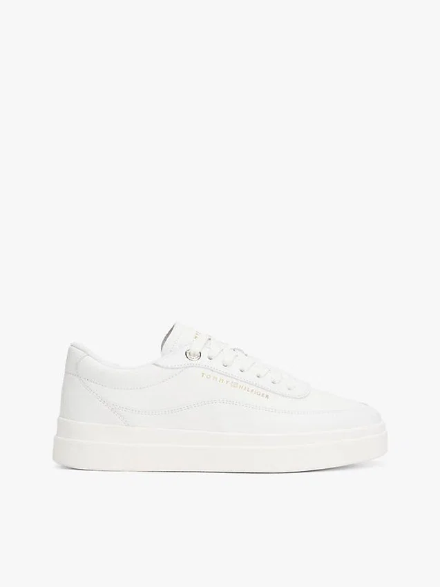 Lädersneakers med plattform Lädersneakers med plattform