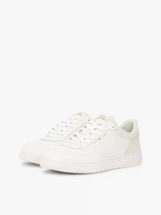 Låg sneaker i läder- och mockablandning