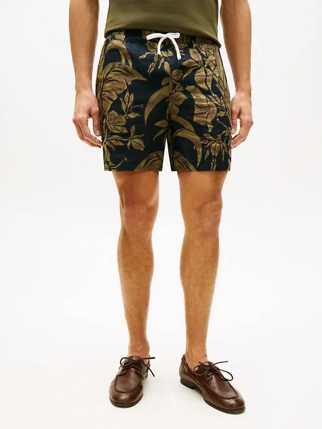LinneShorts med tropiskt tryck LinneShorts med tropiskt tryck
