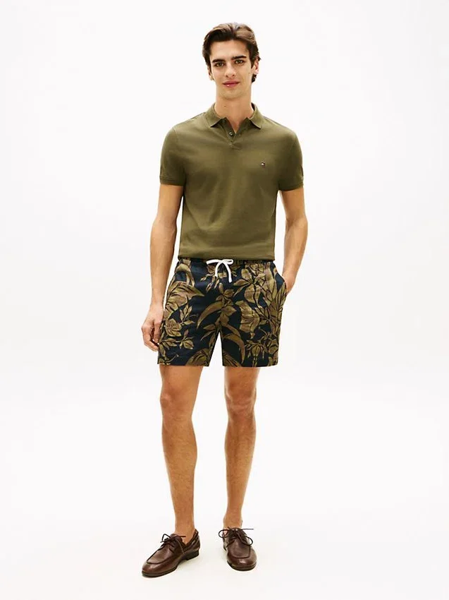LinneShorts med tropiskt tryck LinneShorts med tropiskt tryck