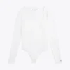 Långärmad bodysuit med fyrkantig halsringning Långärmad bodysuit med fyrkantig halsringning