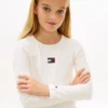 Långärmad ribbad T-shirt med emblem för barn Långärmad ribbad T-shirt med emblem för barn