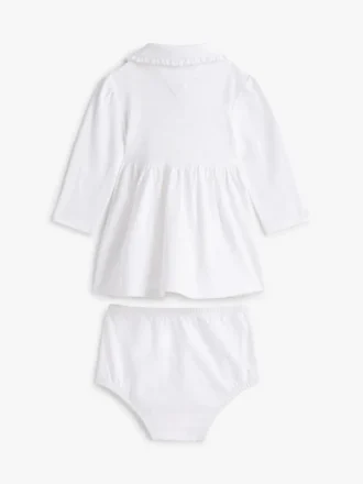 Långärmad stretchpoloklänning för Baby