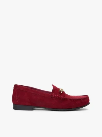 Loafers i mocka med kedjelänk