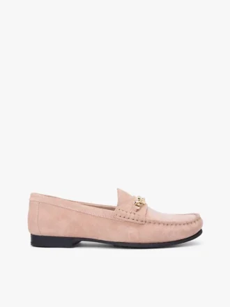 Loafers i mocka med kedjelänk