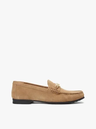 Loafers i mocka med kedjelänk