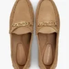 Loafers i mocka med kedjelänk