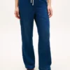Lättviktiga jeans med vid ben och dragkedja Lättviktiga jeans med vid ben och dragkedja