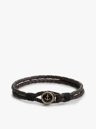 Marint flätat läderarmband Marint flätat läderarmband