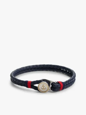 Marint flätat läderarmband Marint flätat läderarmband