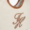 Maxiväska i linne med monogram