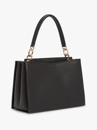 Medium satchelväska med monogramspänne