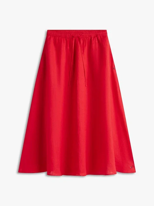 Midilång linnekjol Midilång linnekjol