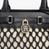 Mini-tote i makramé och läder
