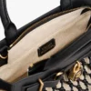 Mini-tote i makramé och läder