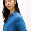 Miniklänning i denim med öppen knäppning