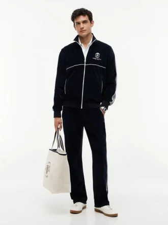 Monogram Crest Velour Track Byxor