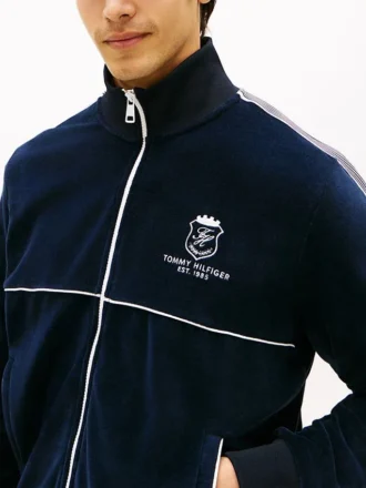 Monogram Crest Velour Track Jacket