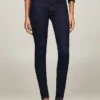 Mörkblå skinny jeans med medelhög midja Mörkblå skinny jeans med medelhög midja