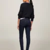 Mörkblå skinny jeans med medelhög midja Mörkblå skinny jeans med medelhög midja