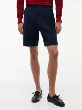New York Label Plisserade chino-shorts i ull