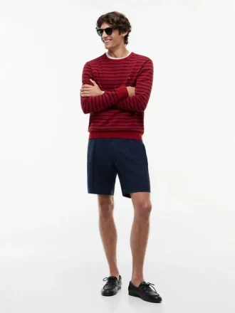 New York Label Plisserade chino-shorts i ull