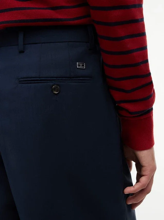 New York Label Plisserade chino-shorts i ull New York Label Plisserade chino-shorts i ull