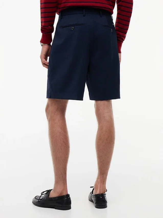 New York Label Plisserade chino-shorts i ull New York Label Plisserade chino-shorts i ull