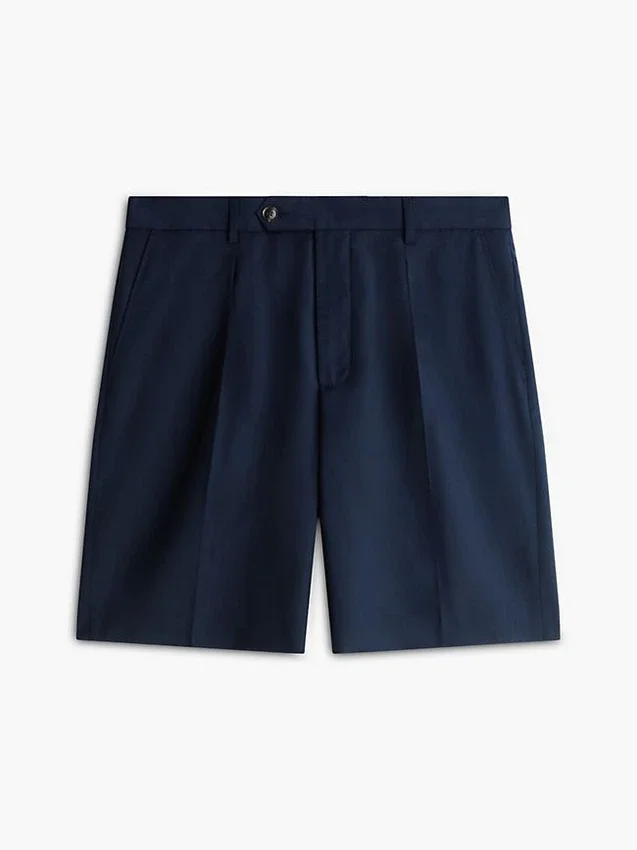 New York Label Plisserade chino-shorts i ull New York Label Plisserade chino-shorts i ull