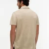 New York Label Polo i bomulls- och linneblandning