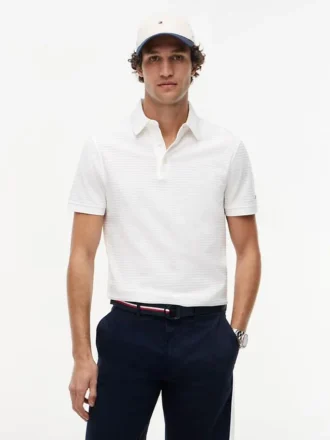 New York Label Regular Fit Jacquard Polo