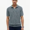 New York Label Relaxed Heathered Polo New York Label Relaxed Heathered Polo