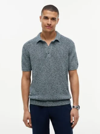 New York Label Relaxed Heathered Polo