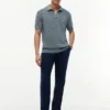 New York Label Relaxed Heathered Polo New York Label Relaxed Heathered Polo