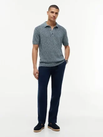 New York Label Relaxed Heathered Polo