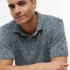 New York Label Relaxed Heathered Polo New York Label Relaxed Heathered Polo