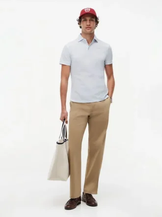 New York Label Slim Fit Mercerized Polo