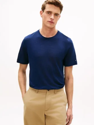 New York Label T-shirt i bomull och linne