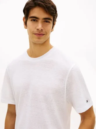 New York Label T-shirt i bomull och linne