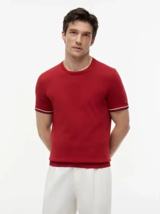 New York Label T-shirt med kontrastkant