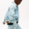 Oversize-jeansjacka med vågigt flaggmönster för barn Oversize-jeansjacka med vågigt flaggmönster för barn